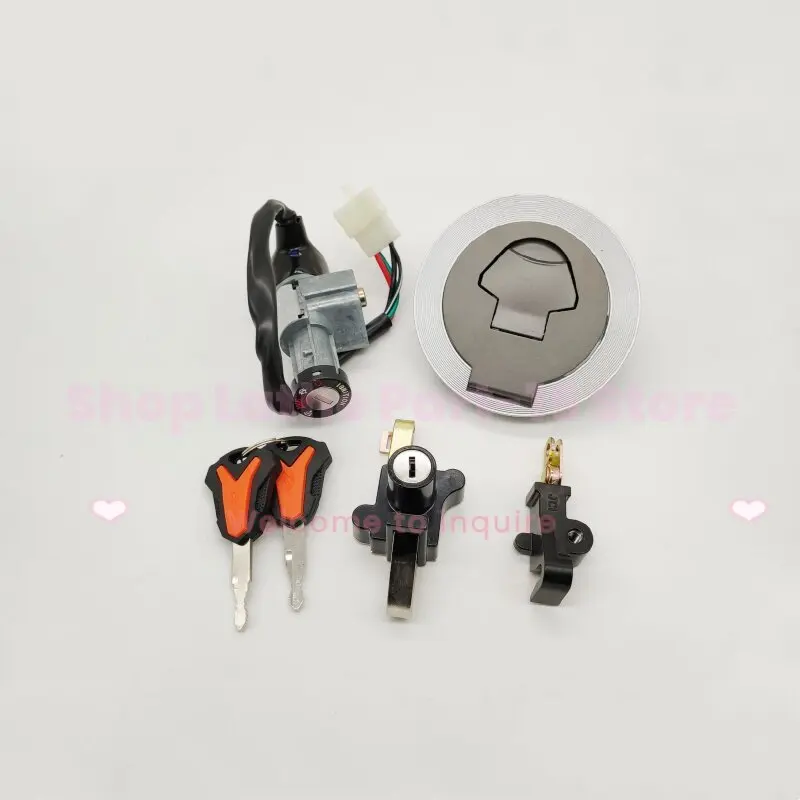For Lifan KPR150 KPS200 LF150-10S LF200-10R Motorcycle Full Lock Ignition Switch Fuel Cap Seat Lock With 2 Keys