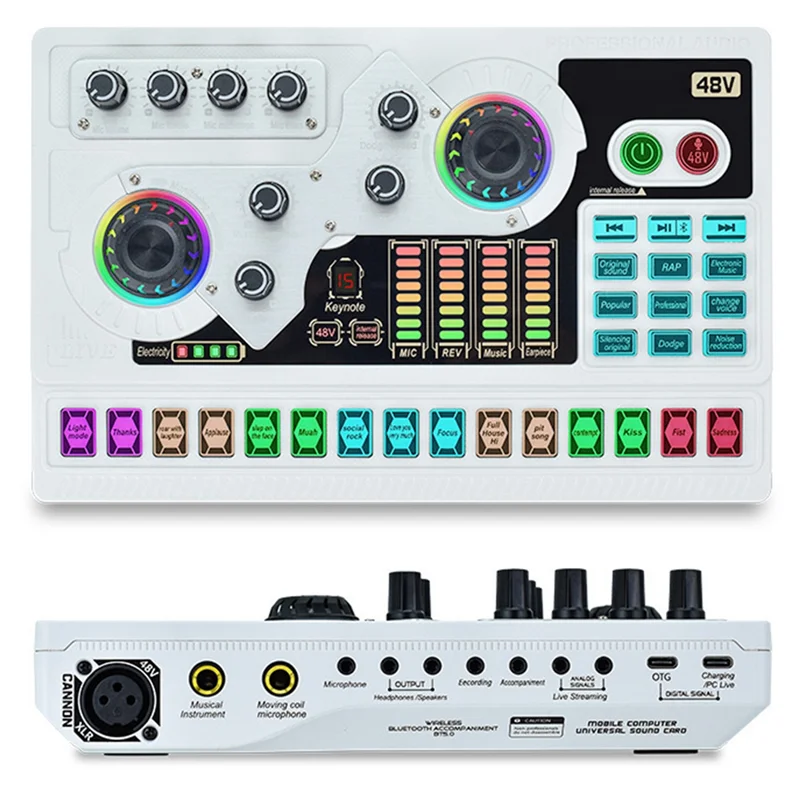 Karta dźwiękowa A73E-SX96 do transmisji na żywo, karta dźwiękowa 48V, mikrofon, telefon komórkowy, komputer, transmisja na żywo, śpiew na zewnątrz, domowy mini mikser