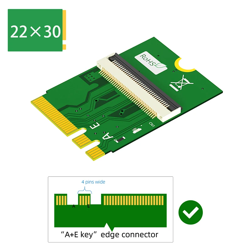 M.2 Key A + E A X4 PCI Express Riser con Cable de extensión FPC, Puerto USB2.0, fuente de alimentación pequeña de 4 pines, almohadilla magnética para PC de escritorio, nuevo