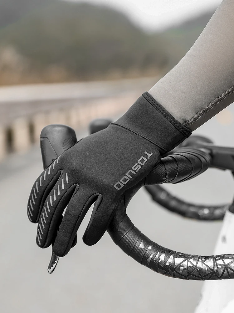 AliExpress TOSUOD Autumn Winter Bicycle Gloves Outdoor Sports Cycling Skiing Warm Gloves Touch Screen Non-Slip Windproof Motorcycle Gloves