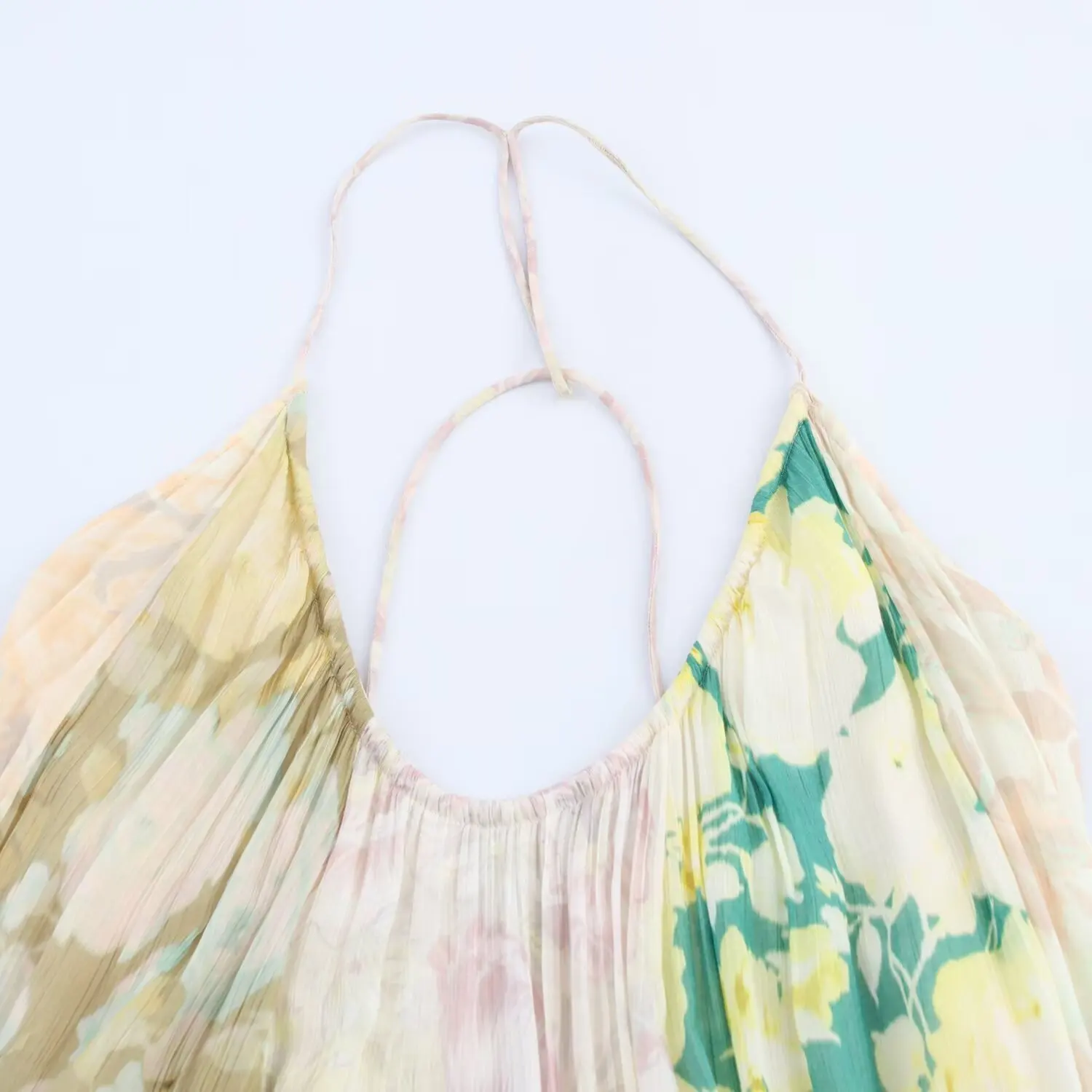 Ele Patchwork con stampa floreale Dr JNLEAOG Donna Estate Casual Svel Midi Dr Motivo a pois Orlo ampio