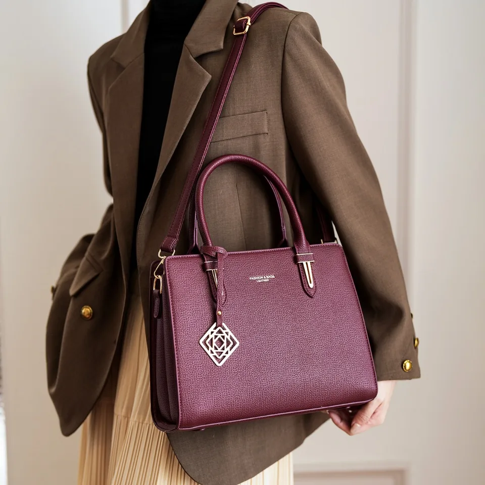 

Sturdy Durable Top Quality Leather Handbag Hand Bags for Work Commute Shoulder Crossbody Tote Bag Large Capacity Top-Handle Bag