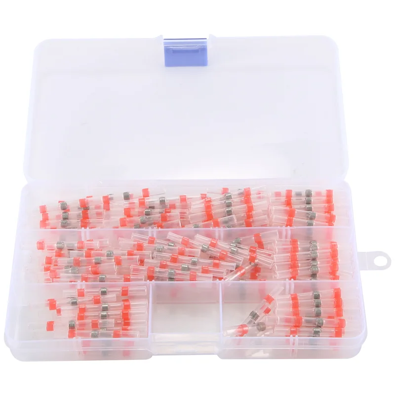 200PCS 22-18 AWG Red Solder Seal Wire Connectors , Heat Shrink Butt Connectors, Waterproof and Insulated Wire Terminals