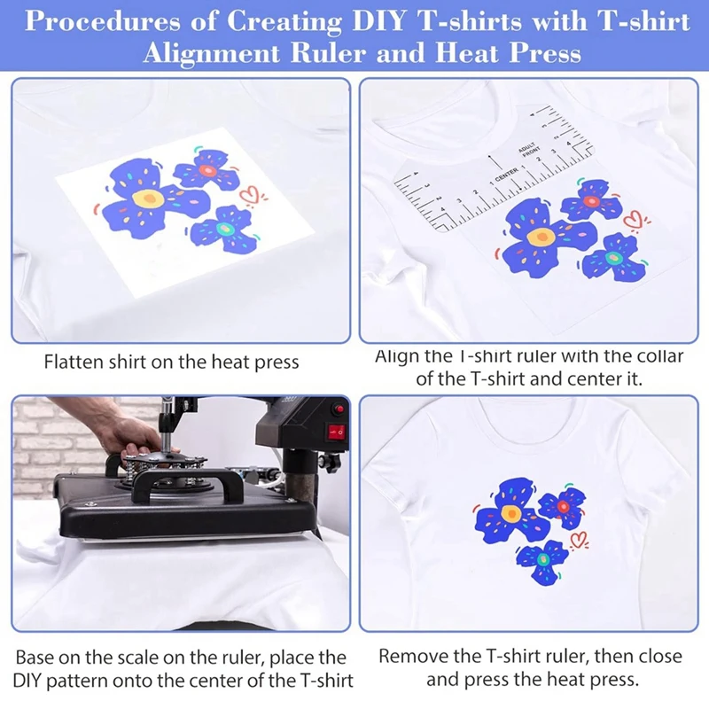 Tshirt Ruler Guide For Vinyl Alignment, T Shirt Rulers To Center Designs, Measurement Template, Craft Sewing Supplies