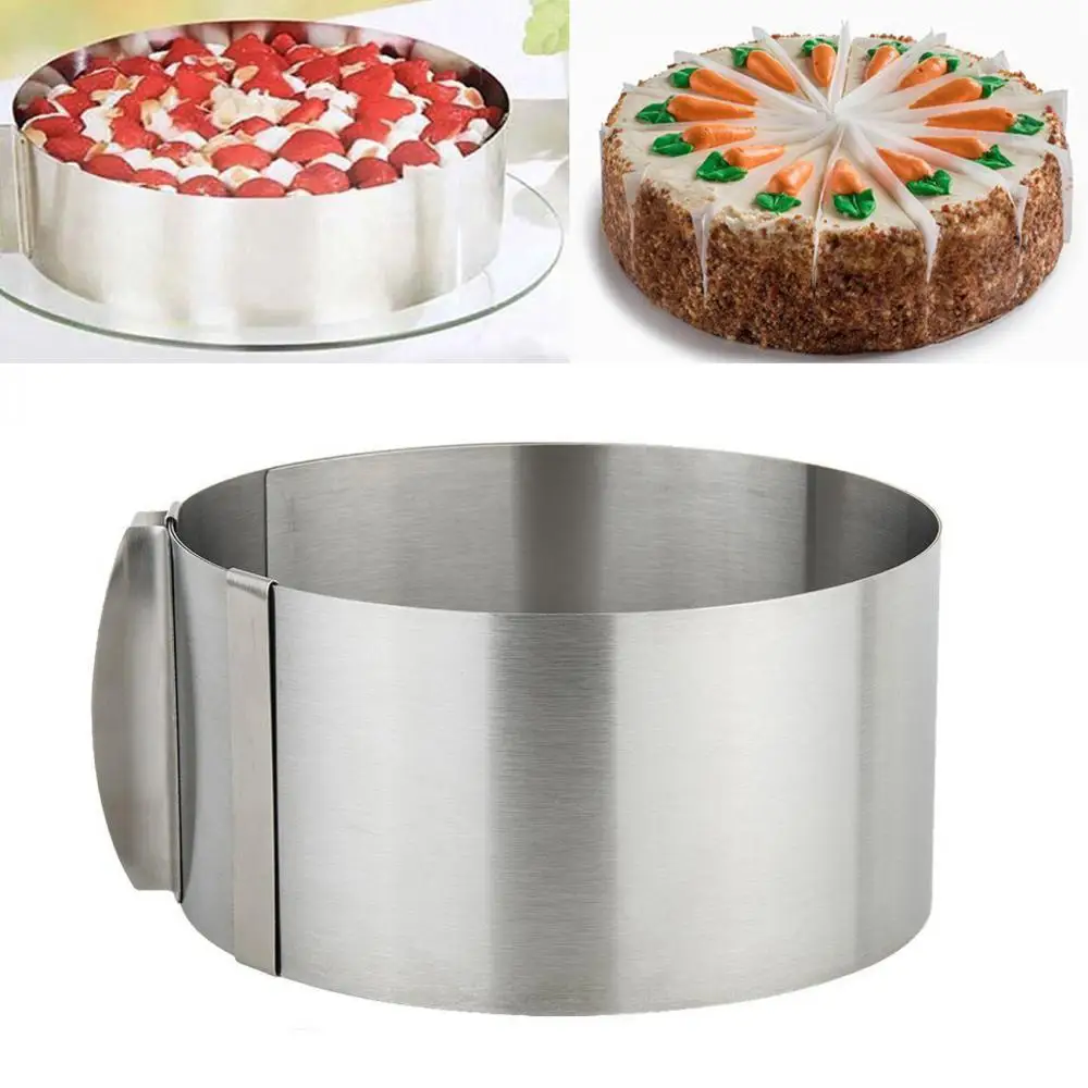 Cake Ring 6 to 30cm Adjustable Round Stainless Steel Cake Mousse Mould Ring Bakeware Tools Cake Decorating Mold Baking Ring