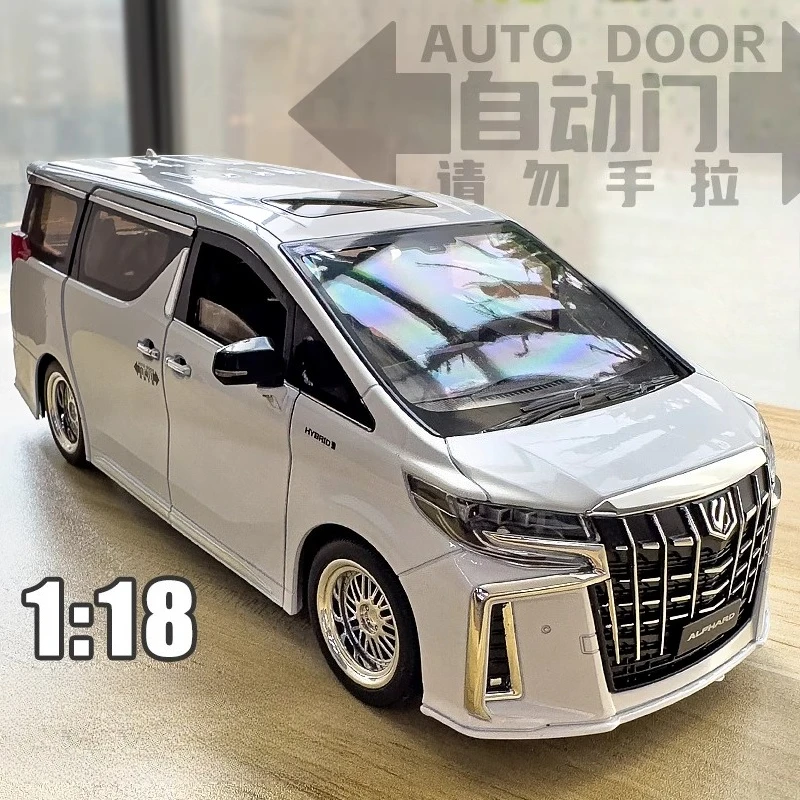 

1:18 Alphard MPV металлическая литая под давлением модель автомобиля, игрушки, резиновые шины со световым звуком, игрушки для детей, подарки на день рождения
