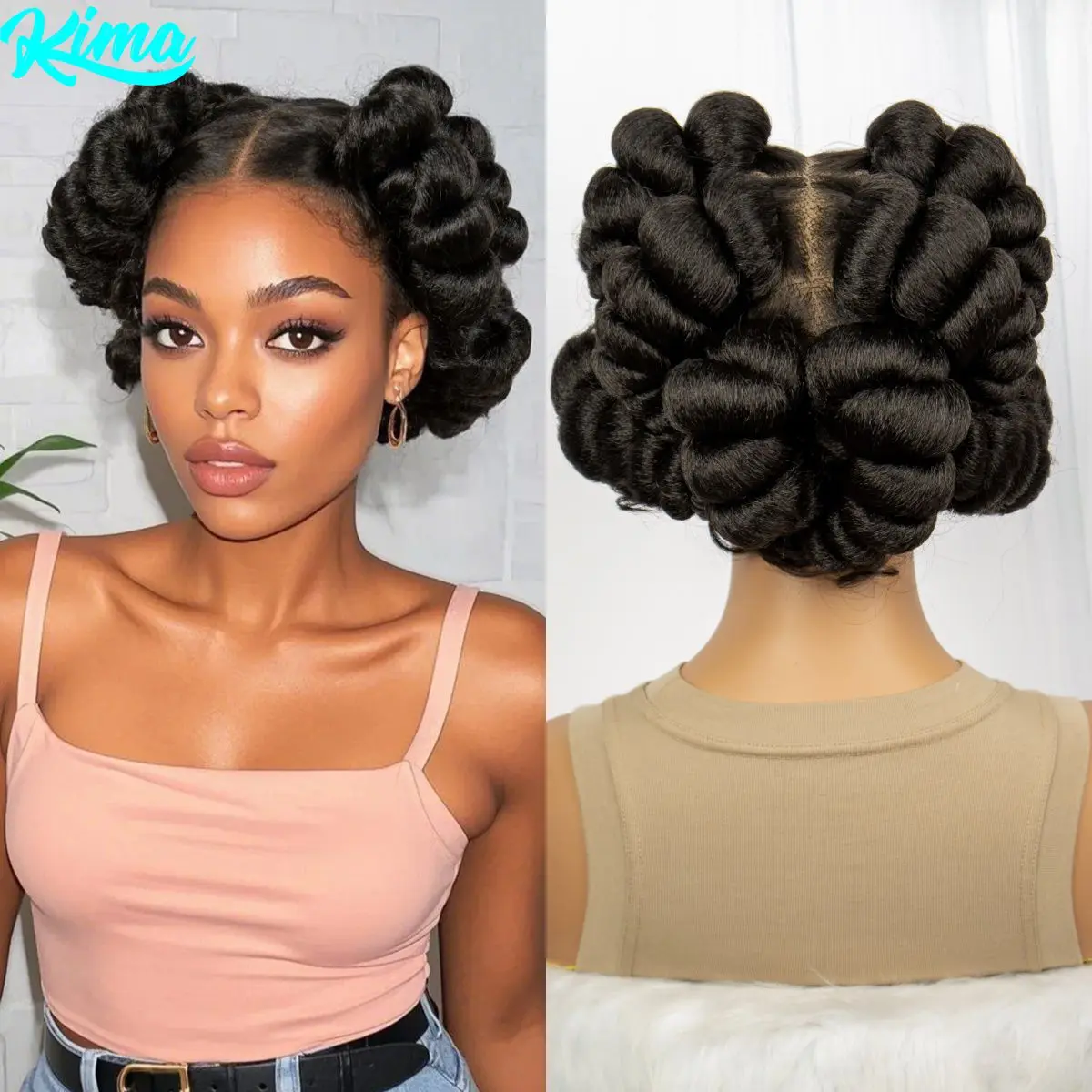 

6Inch Short Cute Handmade Bantu Braided Wigs Transparent Full Lace Braided Wigs Synthetic Braided Lace Wigs Knotless Braids Wig
