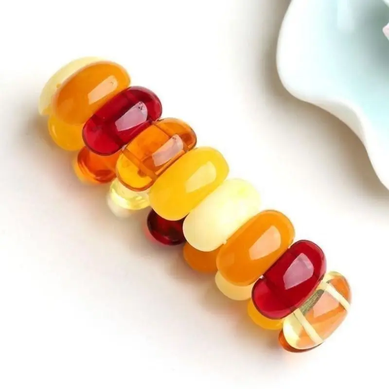 Fashion amber beeswax single-circle hand row, suitable for daily wear and wearing jewelry second-generation handicrafts