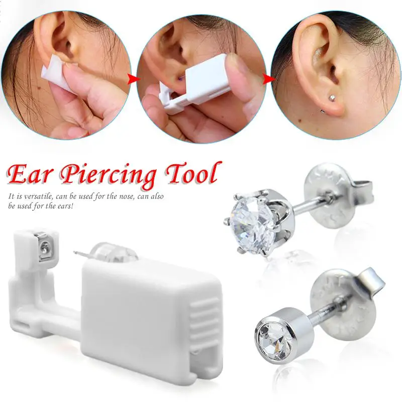 1PC Disposable Safe Sterile Ear Piercing Unit Cartilage Helix PiercingGun Piercer Tool Machine Kit Stud Body Jewelry