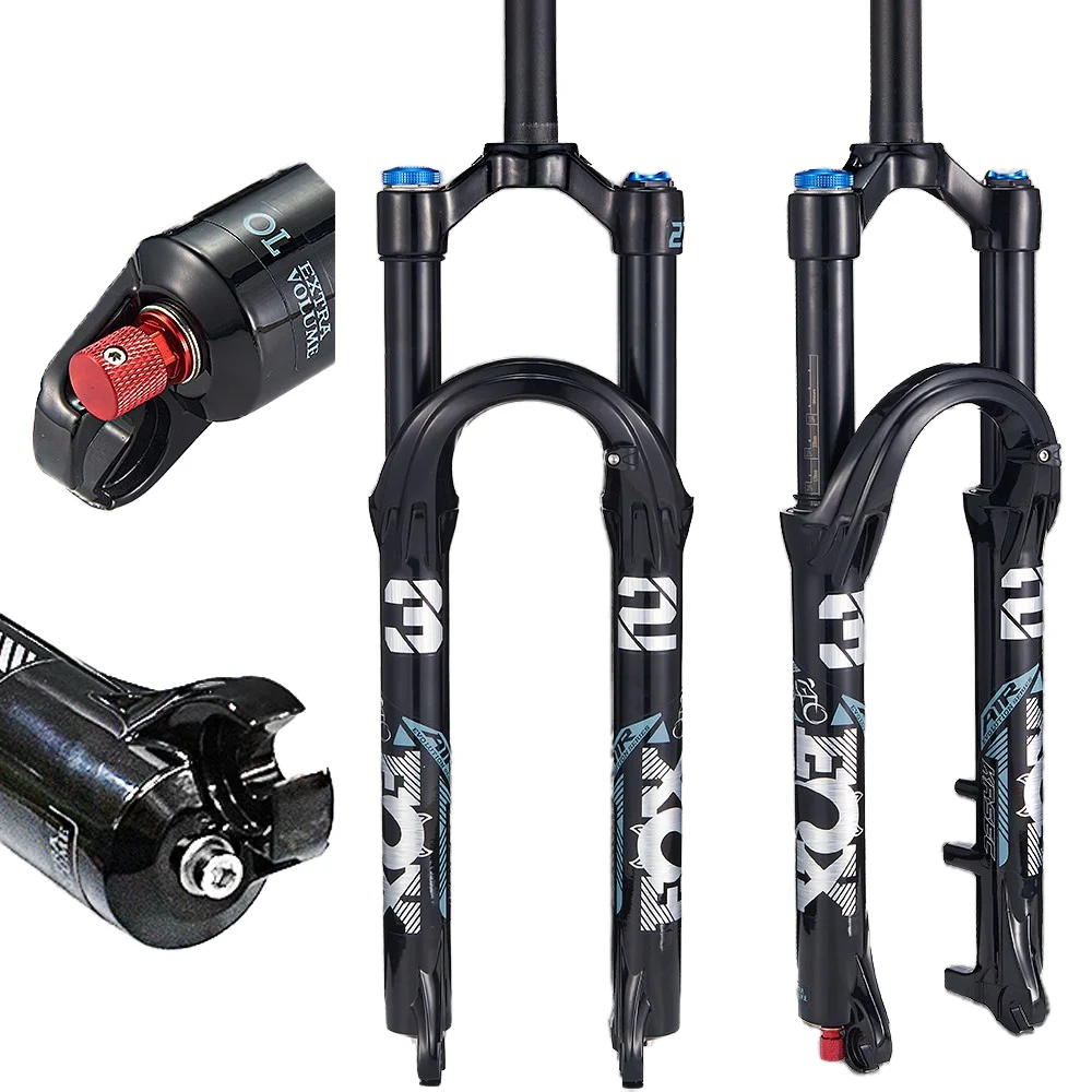 STLF KRSEC 26/27.5/29inch Aluminum Alloy Bicycle Front Fork EOX Damping Black Straight Steerer Type Air Pressure Mountain Bikes