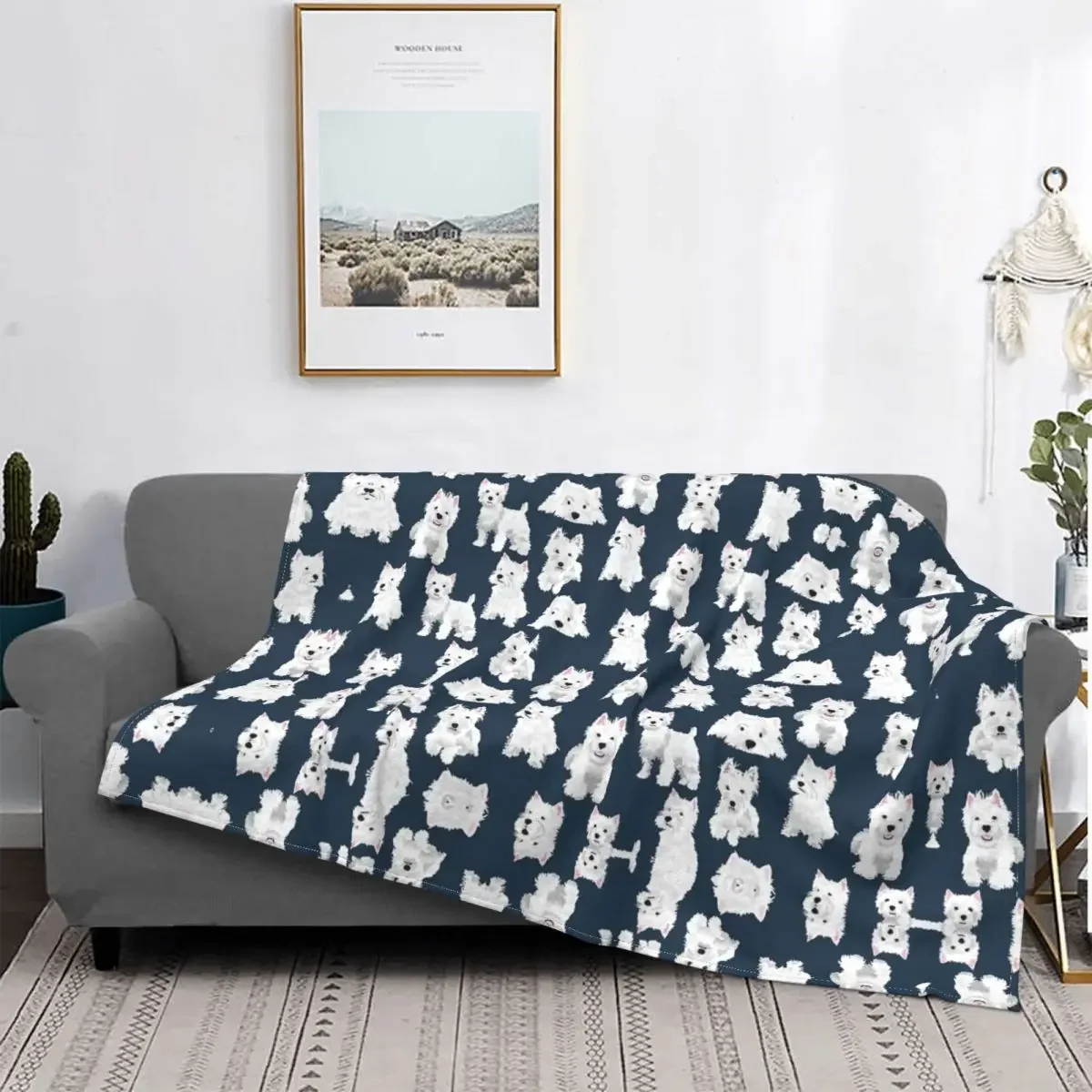 Westie Blankets West Highland Terrier Dog Cute Puppy Fleece Throw Blanket Bed Sofa Personalised Ultra-Soft Warm Bedspreads