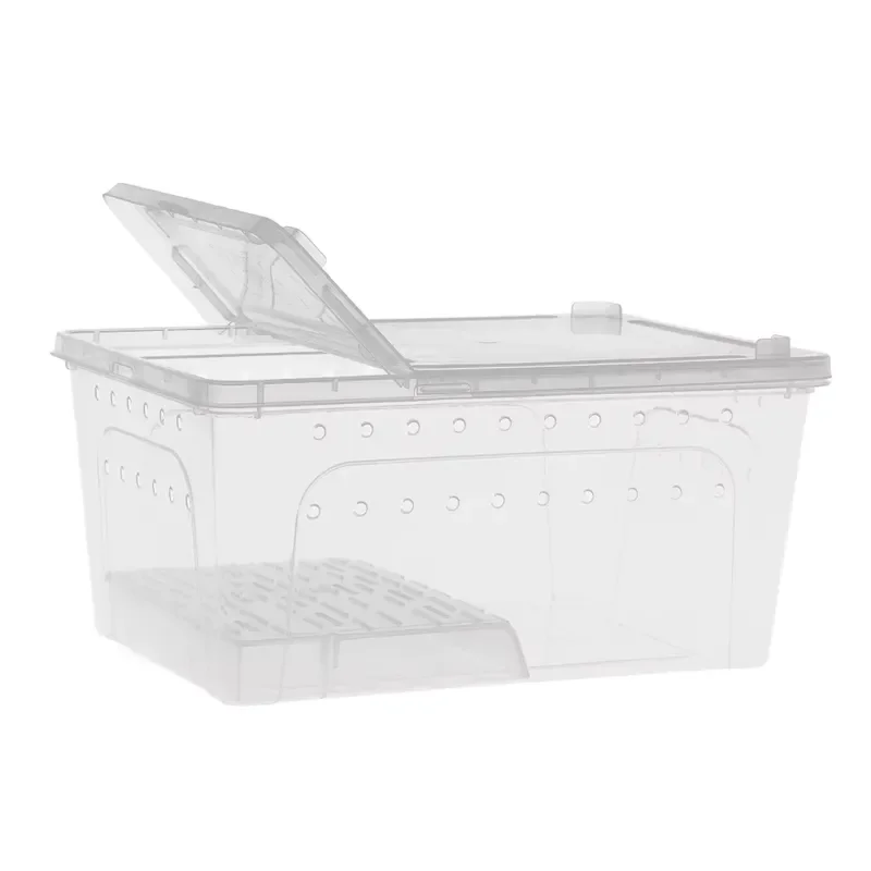 Caja de Cría Ventilada y Apilable para Reptiles, Recinto para Geckos de 32x22x15cm, para Gecko Leopardo, Gecko Crestado, Rana Pacman