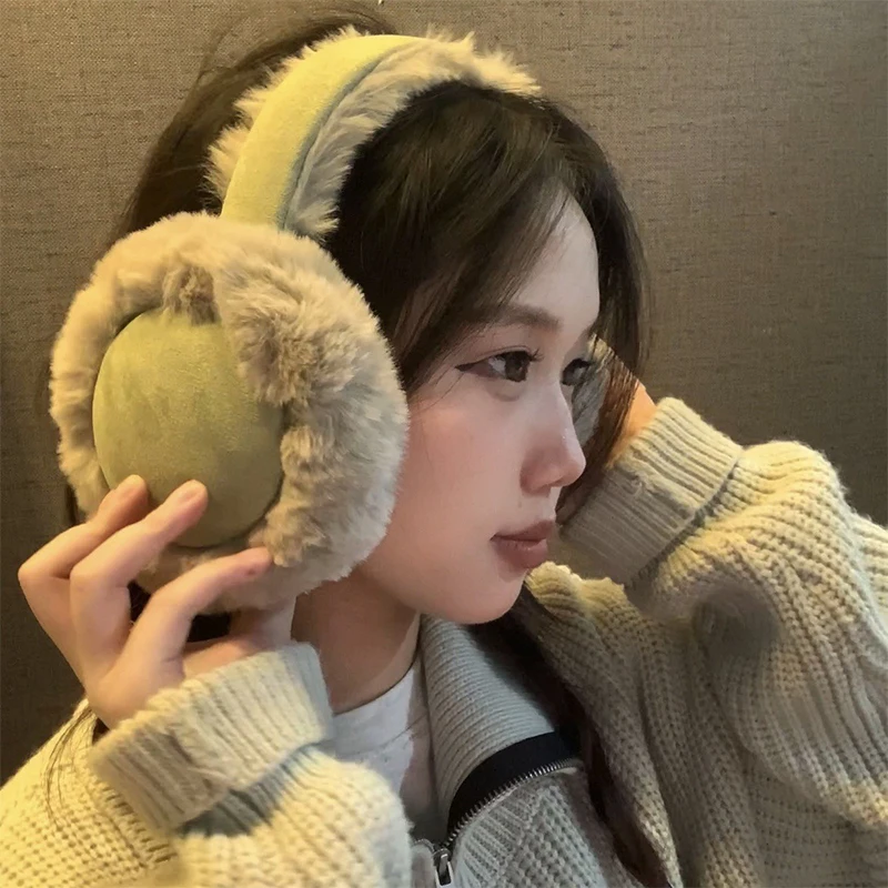 Fashion Soft Earflap Outdoor Woman Ski Warmer Furry Earmuff Winter New Ear Cover Faux Fur Cold Protection Plush Wool Ear Muffs