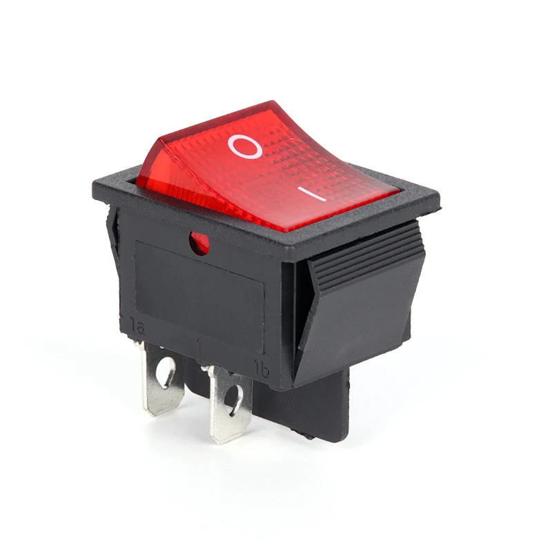 2PCS AC 20A/125V 16A/250V Heavy Duty KCD4 Rocker Switch ON Off DPST 4 Pin With Red Lighted 220V Toggle Switch