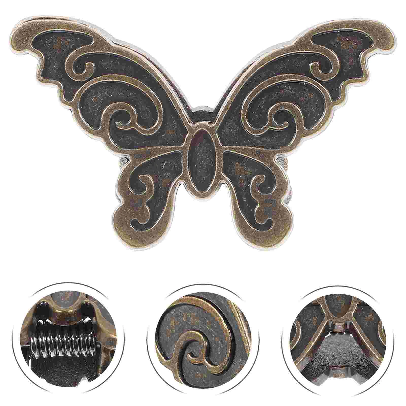 4 Pcs Butterfly Clip Multi-use Double Paper Bill Clamp Convenient Clips Small Zinc Alloy Metal Journal for Hanging Office Decor