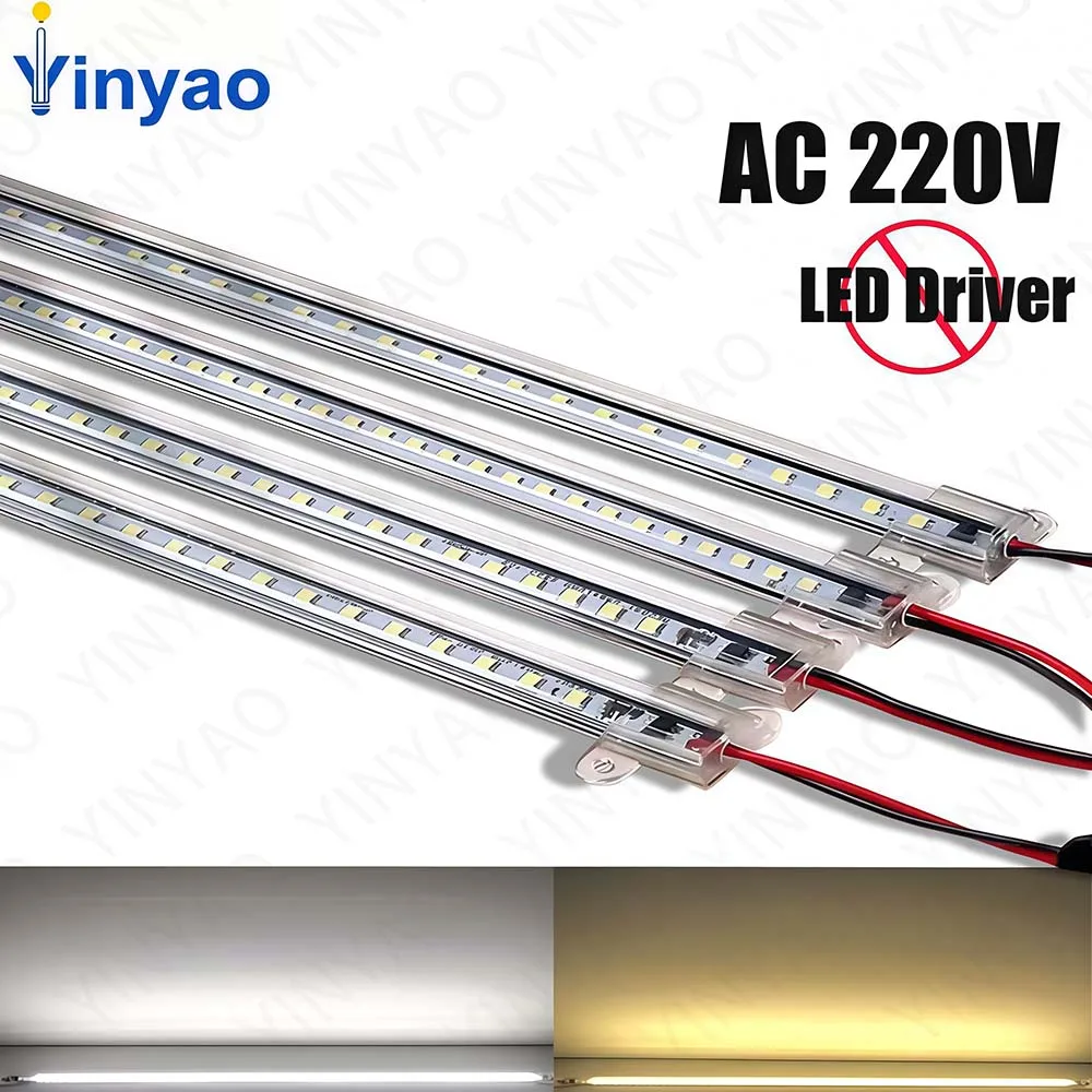 1-5Pcs SMD2825 LED Bar Light Hard Led Strip Light AC220V 30CM 40CM 50CM Warm White Pure White Natural White LED Fluorescent Tube