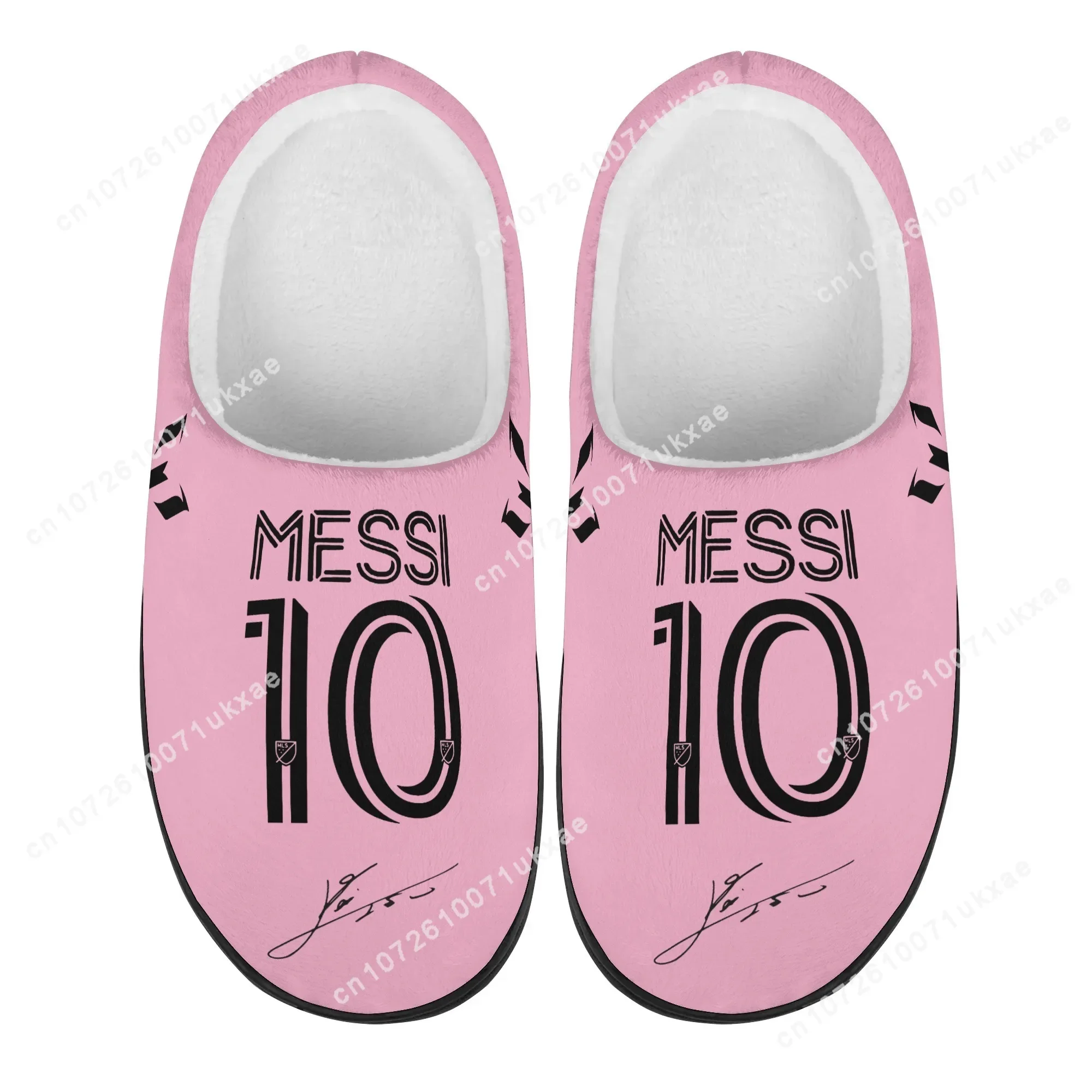 Miami Messi 10 Logo Argentina Home Cotton Slippers Mens Womens Plush Bedroom Casual Keep Warm Shoes Thermal Indoor Slipper Custo