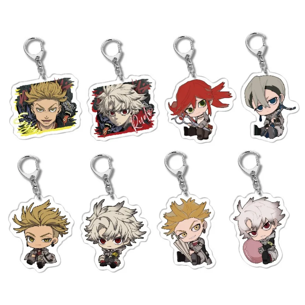 Anime Periphery Acrylic Cute Character Keychain Rudo Hanging Backpack Pendant Cartoon Key Ring Decoration Fan Collection Gifts