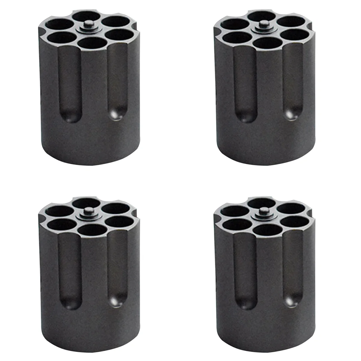 Portalápices Revolver 4X con diseño de cilindro de 6 ranuras, adorno creativo de oficina de aleación de aluminio antideslizante resistente