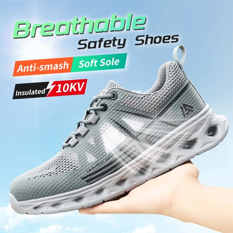 LEIANDUNMen's Ultralight Anti-smash Safety Shoes Puncture Proof Breathable Work Sneakers Fashion Comfortable Protective Footwear