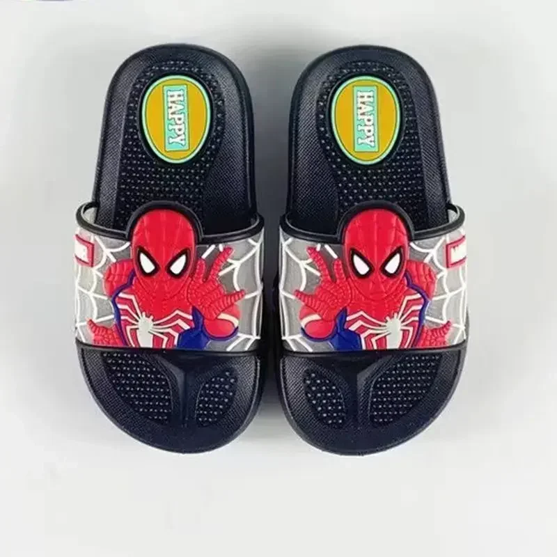 New Summer Slippers Cartoon Spiderman Baby Boys Girls Slippers Kids Antiskid Soft House Sandals Indoor Outdoor Beach Shoes 22-35