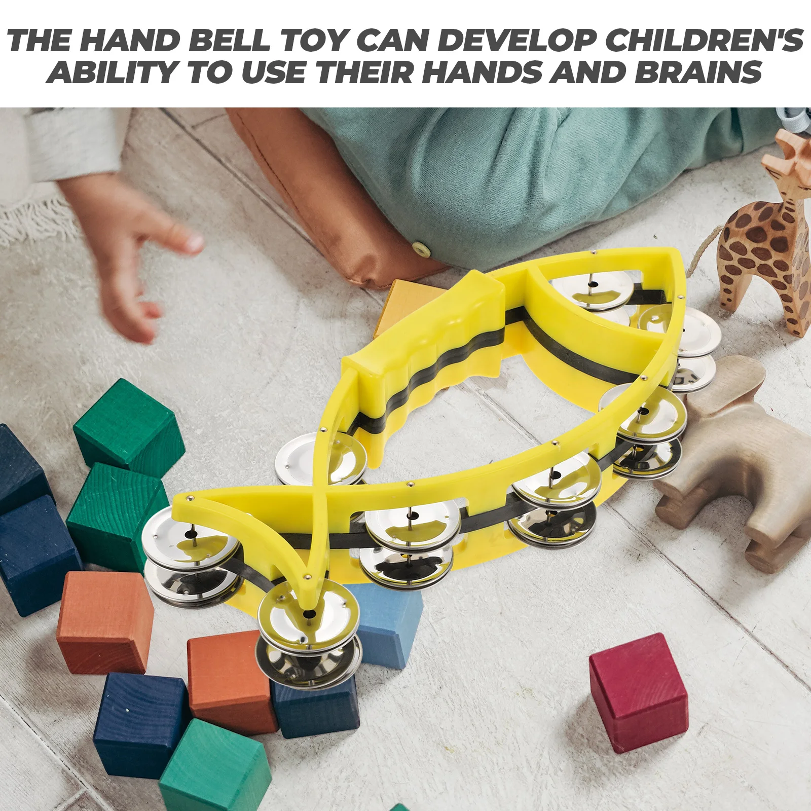 H ベルおもちゃ魚の形グリーン大人楽器ステージパフォーマンスパーカッションおもちゃポータブルパーティータンバリン