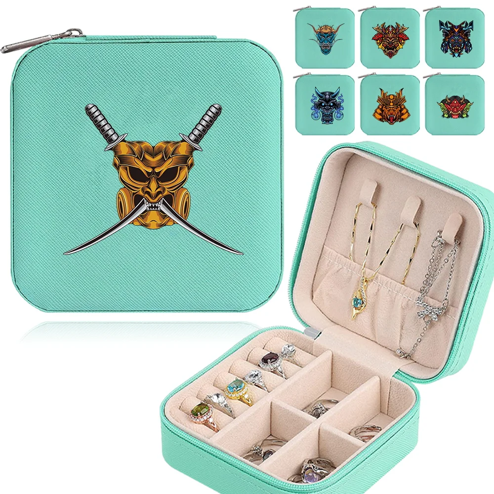 

Jewelry Box Monster Printing Series Ornaments Zipper Display Boxes Necklace Ring Earrings Travel Portable Gift Storage Pack