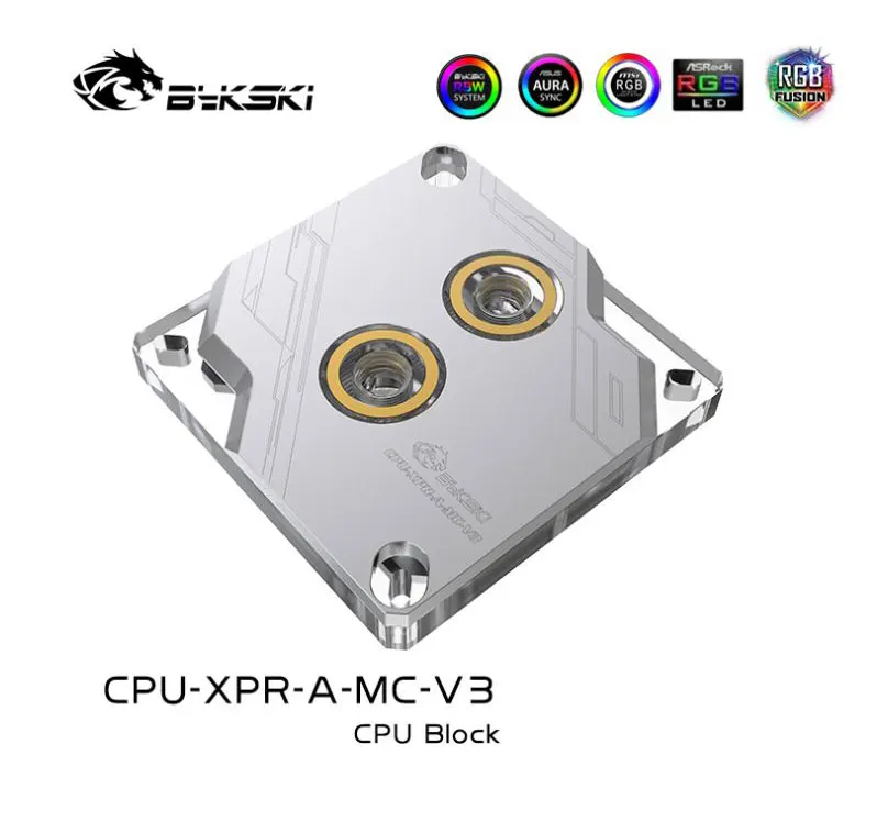 Bykski CPU-waterblok voor Intel LGA 1700 1200 1150 1151 1155 2011 2066, Tech. Stijlvolle CPU-koeler 5V SYNC /CPU-XPR-A-MC-V3