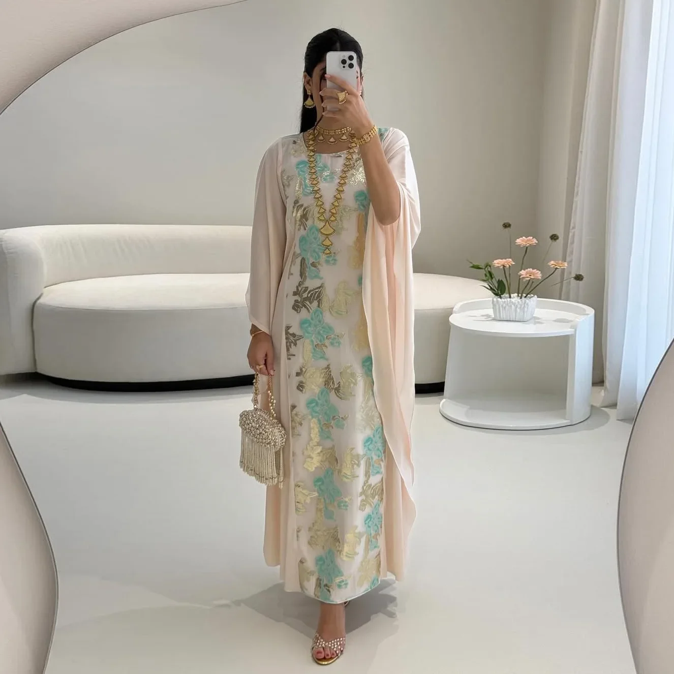 

Plus Size Abayas for Women Dubai Luxury African Muslim Fashion Dress Caftan Marocain Evening Party Dresses Boubou Djellaba Femme
