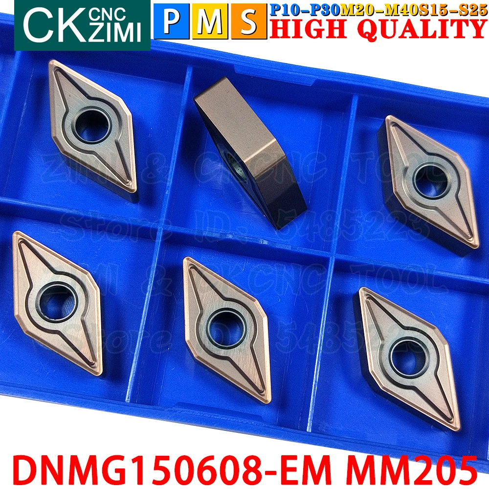 DNMG150608-EM MM205 DNMG 150608 EM MM205 كربيد الخارجية تحول إدراج أدوات DNMG 1506 DNMG1506 EM EF CNC مخرطة معدنية أدوات تقطيع DNMG 1506