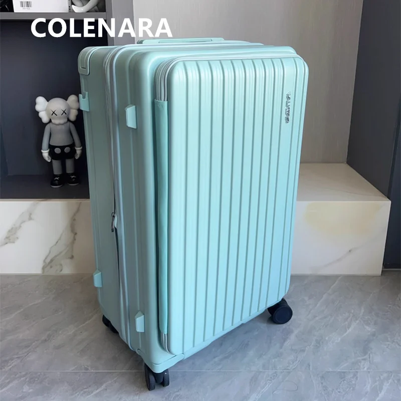 

COLENARA USB Charging Suitcase 26 Inch Boarding Box Men's Trolley Case 20"24" Wheeled Travel Bag Women's PC Rolling Luggage