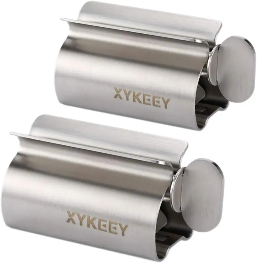 

2 Pack Toothpaste Squeezer Rollers, Metal Tube Wringer with Stand for Bathroom Organizer