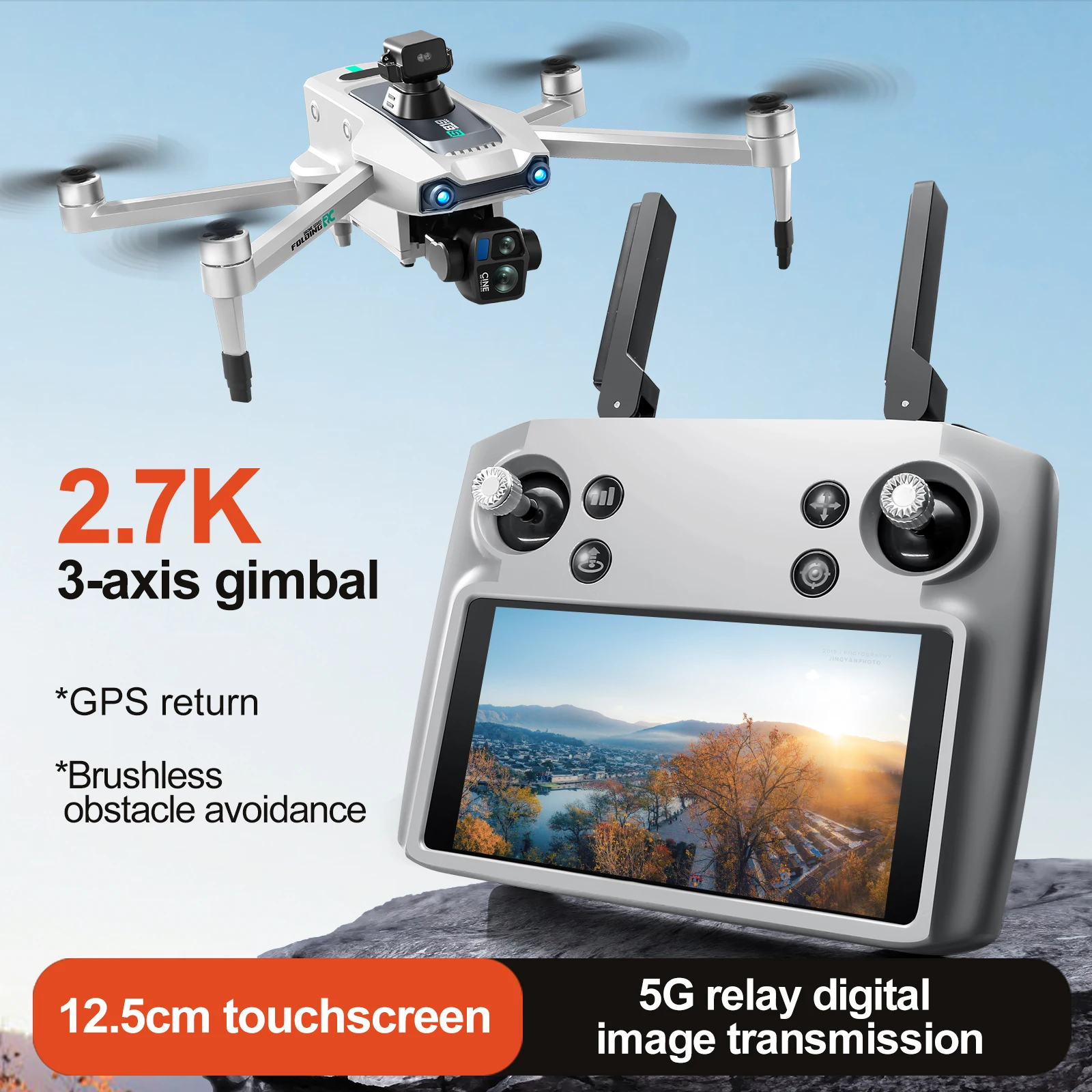 2025 New S819 GPS Drone 5G Professional 8K HD Aerial Dual Camera Screen Control 360° Obstacle Avoidance 5G WIFI RC Dron 6000M