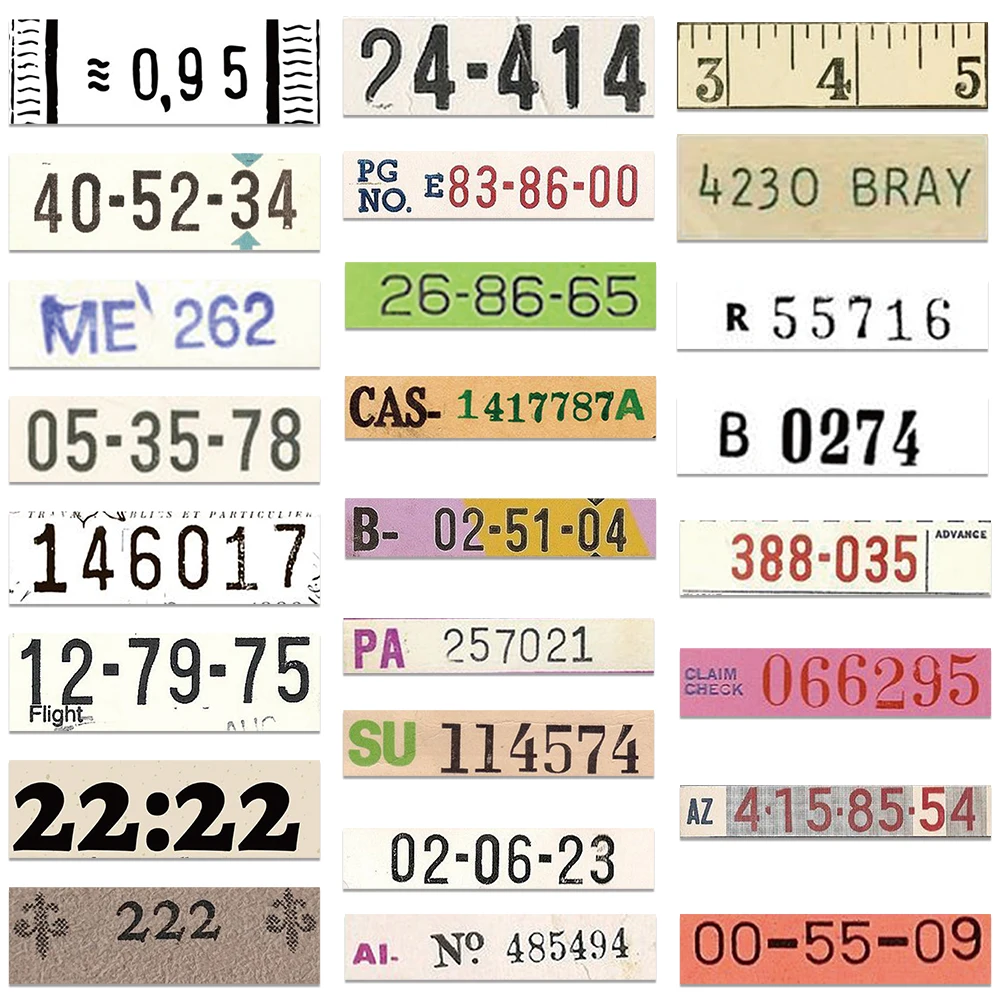 50pcs Retro Number Labe Stickers Vintage Graffiti Decals For Laptop Luggage Skateboard Notebook Scrapbook Waterproof Stickers