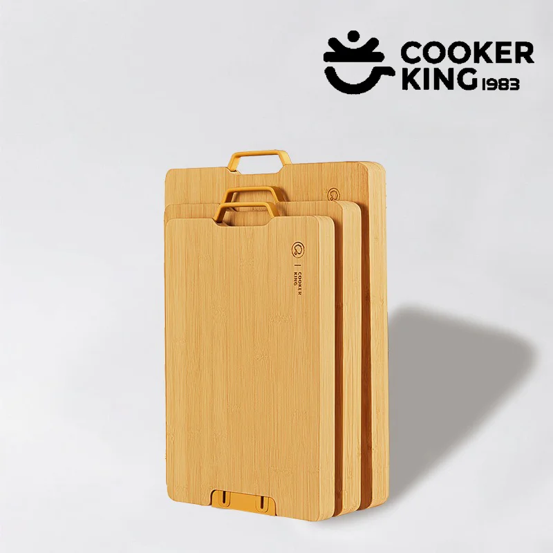 لوح تقطيع قائم بـ 3 أحجام من كوكر كينج، لوح تقطيع من الخيزران مع لوح إعداد الحجر الشحذ، فعال من حيث التكلفة