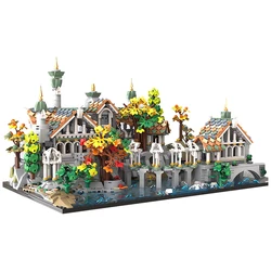 House Building Blocks Sets Movie Rivendells Castle Bricks Building Blocks European Castle Mountains Waterfall Model Toy Gifts