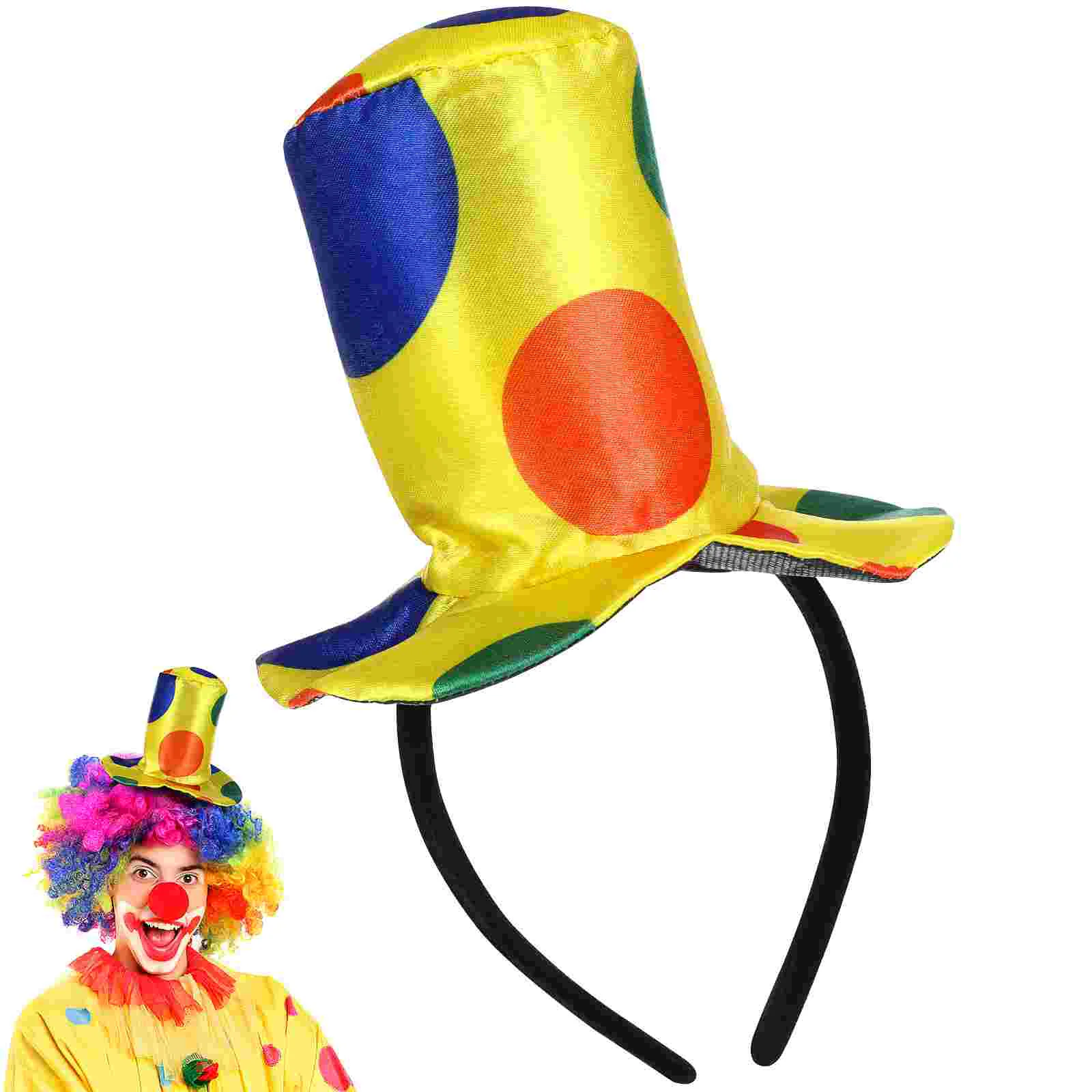 

Funny Headbands Clown Hat Headwear Headband Hair Hoop Funny Clown Headdress for Halloween Carnival Adult