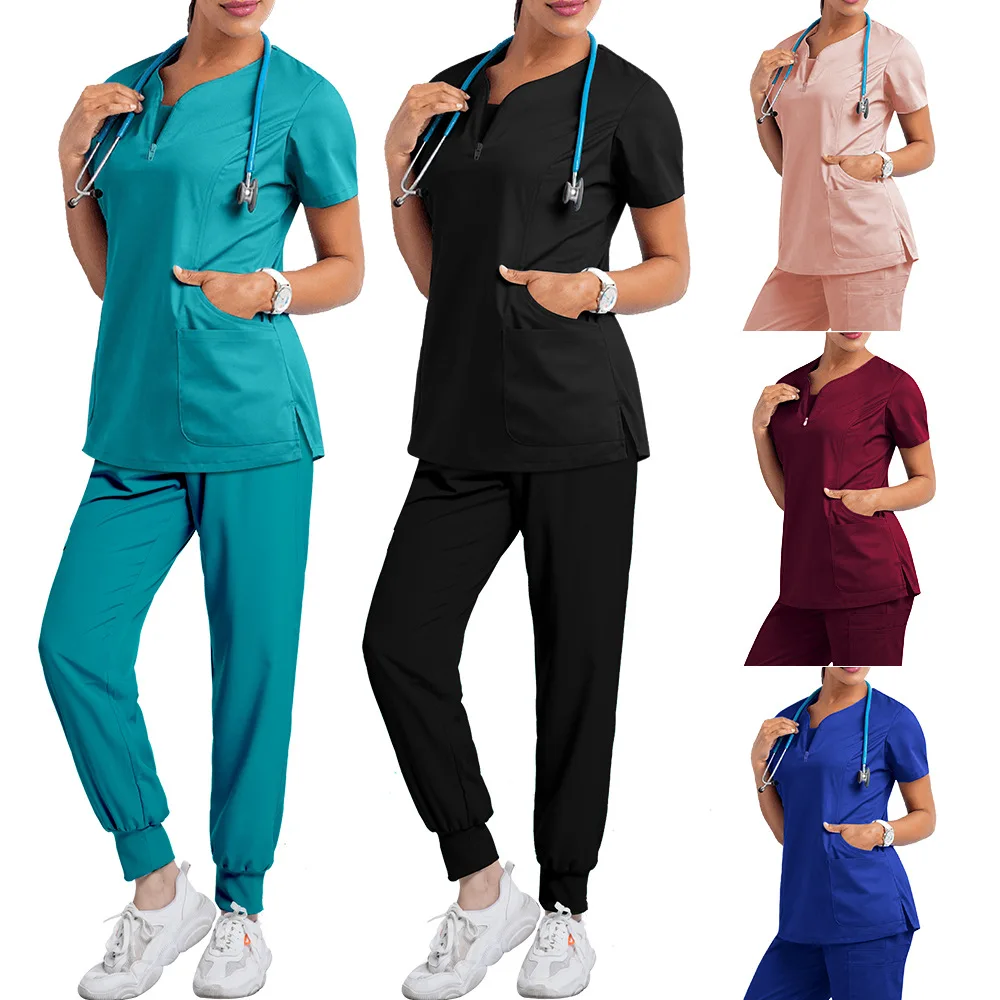 

Elastic Quick Drying Nurse Workwear Scrubs Set Oral Dentists Operating Room Hand Brushes Short Sleeved Thin Hand Wash Clothes