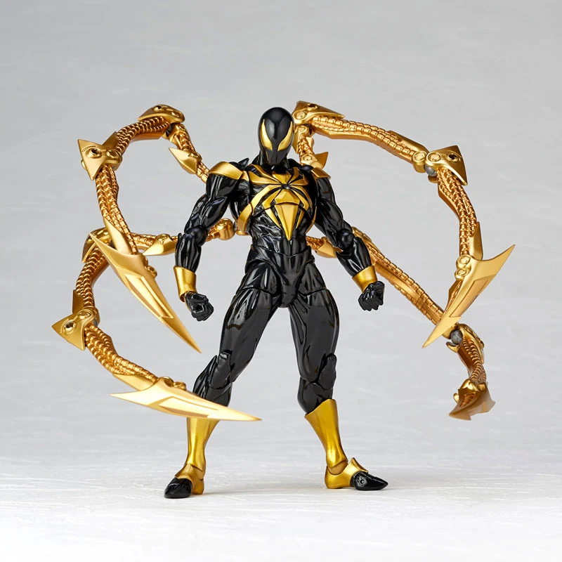 

100% original Kaiyodo 2024 Revoltech Amazing Yamaguchi Iron Spider Black limited Genuine In Stock Figure Model Toys
