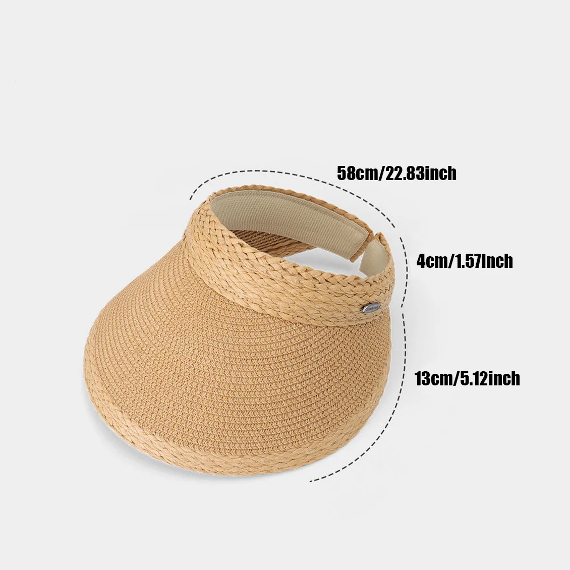 1pcWomen's Open Top Visor Hat, High Crown, Hair-Friendly Criss Cross, Foldable UV Protection, Beach Golf Headwear, Pastel Colors