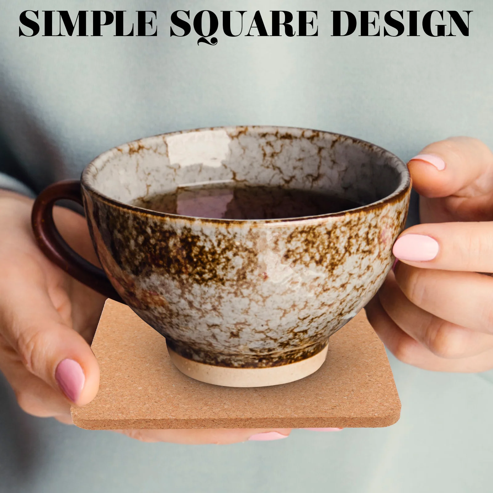 

20pcs Wooden Square Coaster Eco-Friendly Resistant Dampproof Reusable Table Mat For Cups Cork Coaster Home