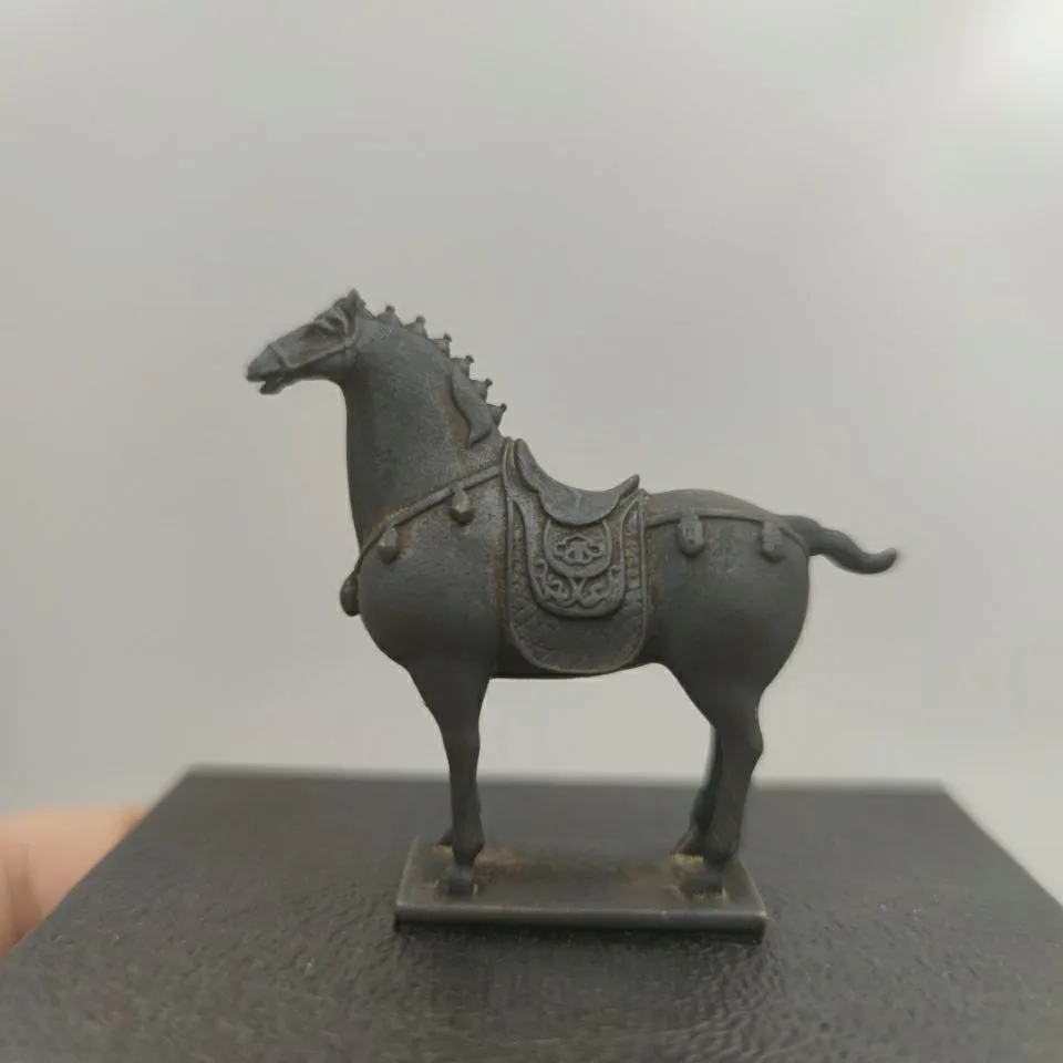 1/64 Vintage Brass Horse Pendant Figurines Miniatures Art Crafts Desk Ornaments Retro Home Decoration Accessories Figurine Toys