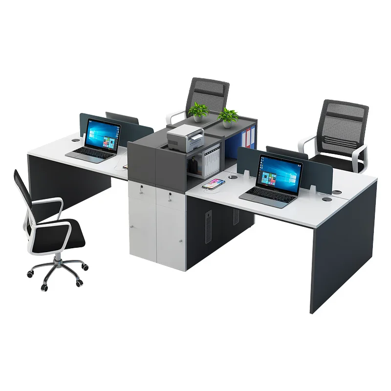 

Desk Staff Office Desk Chair Combination Card Seat Screen Office Desk