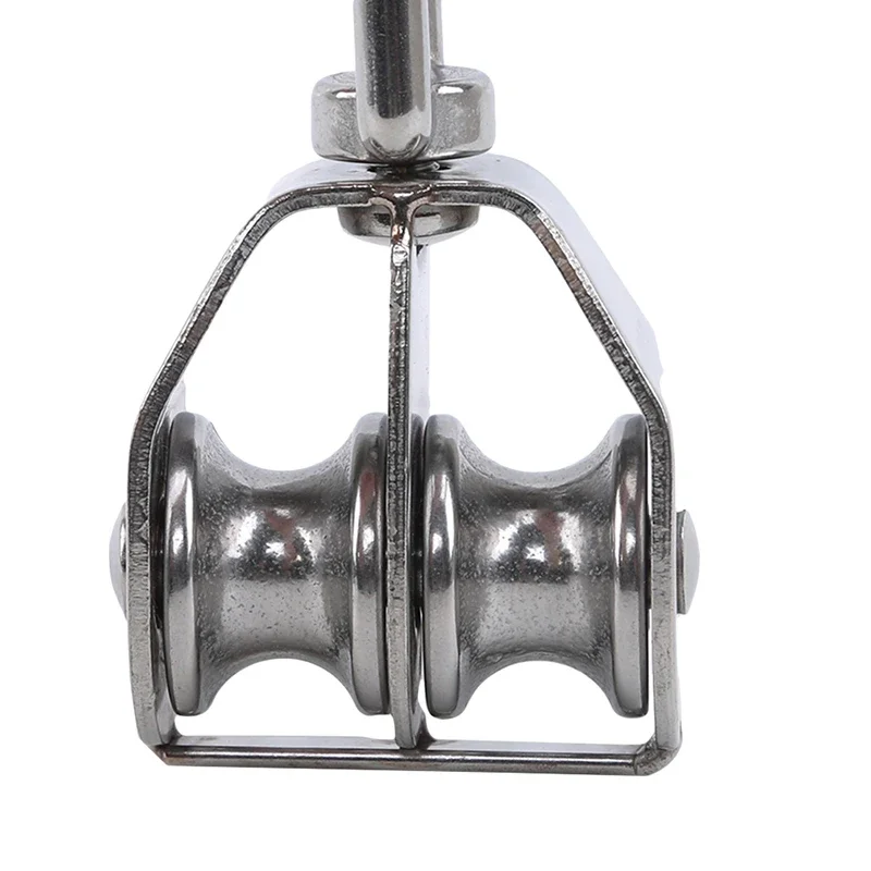 1pcs Stainless Steel Pulley M15/M25 Single Wheel Swivel Lifting Rope Pulley Set Bearing Lifting Wheel Tools Manual Rope Lift