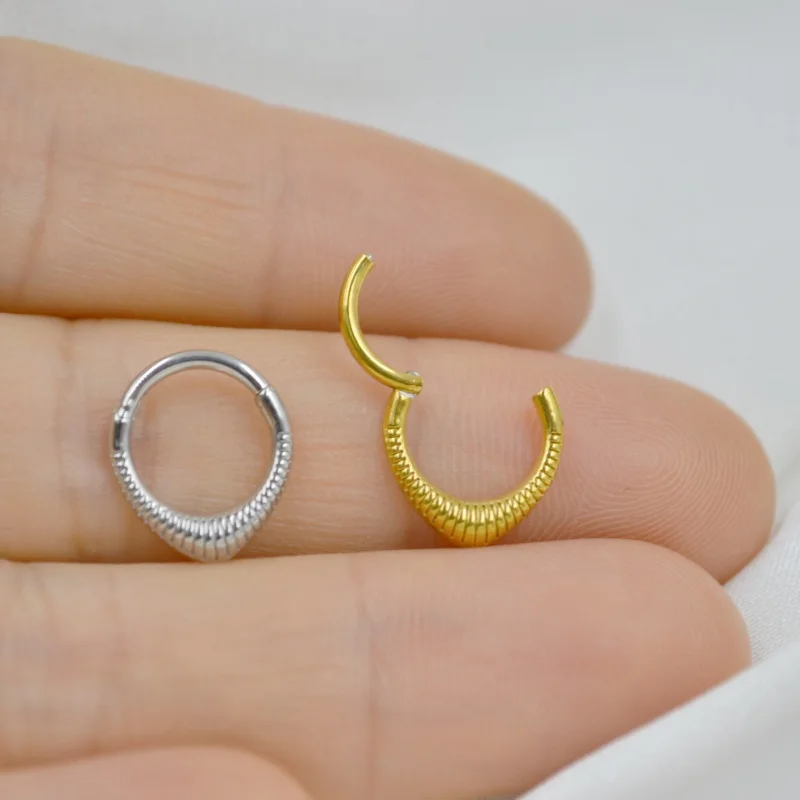 20pcs Body Jewelry Piercing -316L Surgical Steel  Ear Helix Daith Cartilage Tragus Earring Nose Clicker Septum Hoop Ring HOT