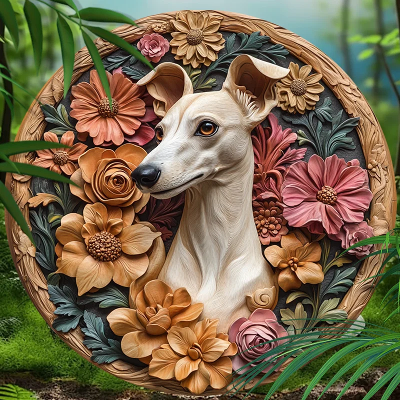 Customized Italian Greyhound Pet Memorial - Premium Quality Circular Aluminum Decorative Painting, Waterproof & UV-Resistant