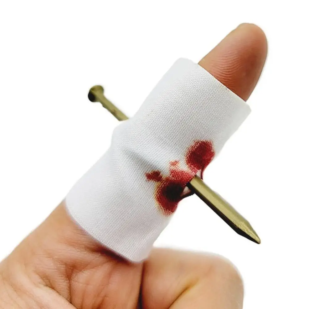 10PCS Jokes Fake Nail Through Finger Prank Trick Scares People Blood Prank Magic Prop Magic Worry Magic Trick Toys Kids Gift