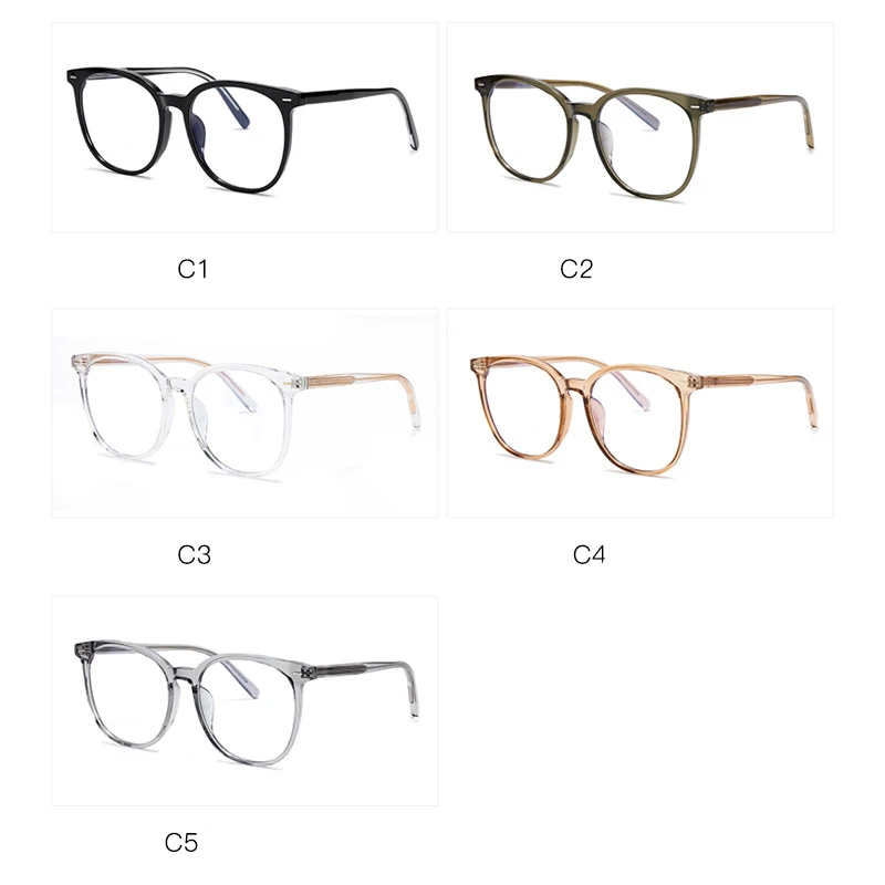 Transparent Frame Anti Blue Rays Round Prescription Glasses For The Nearsighted TR90 Computer Spectacles 0 -0.5 -0.75 To -6.0