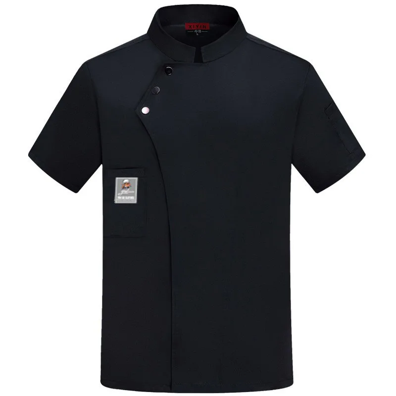 

Men Summer Short Sleeve Hotel Catering Bakery Work Uniform Thin Breathable Western Restaurant Chef Clothes