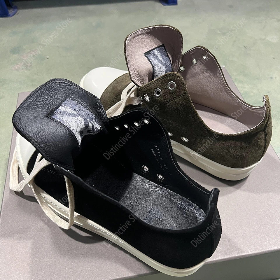 

Брендовая мужская повседневная обувь, женские кроссовки на шнуровке, черные, коричневые, из коровьей замши, летние низкие туфли для мужчин, обувь для пар RO